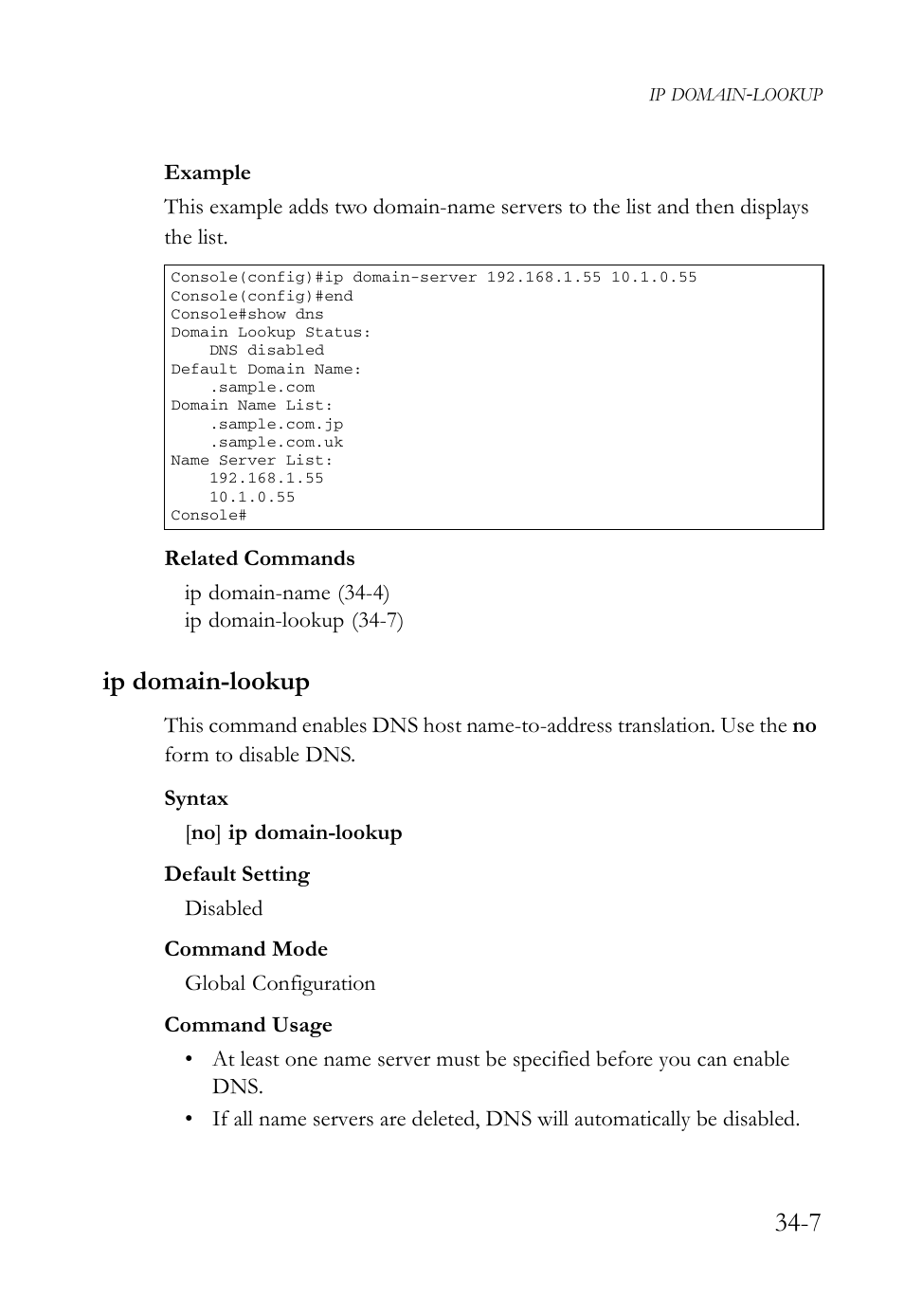 Ip domain-lookup, Ip domain-lookup -7, Ip domain-lookup c | SMC Networks SMC TigerAccess SMC7824M/FSW User Manual | Page 707 / 748
