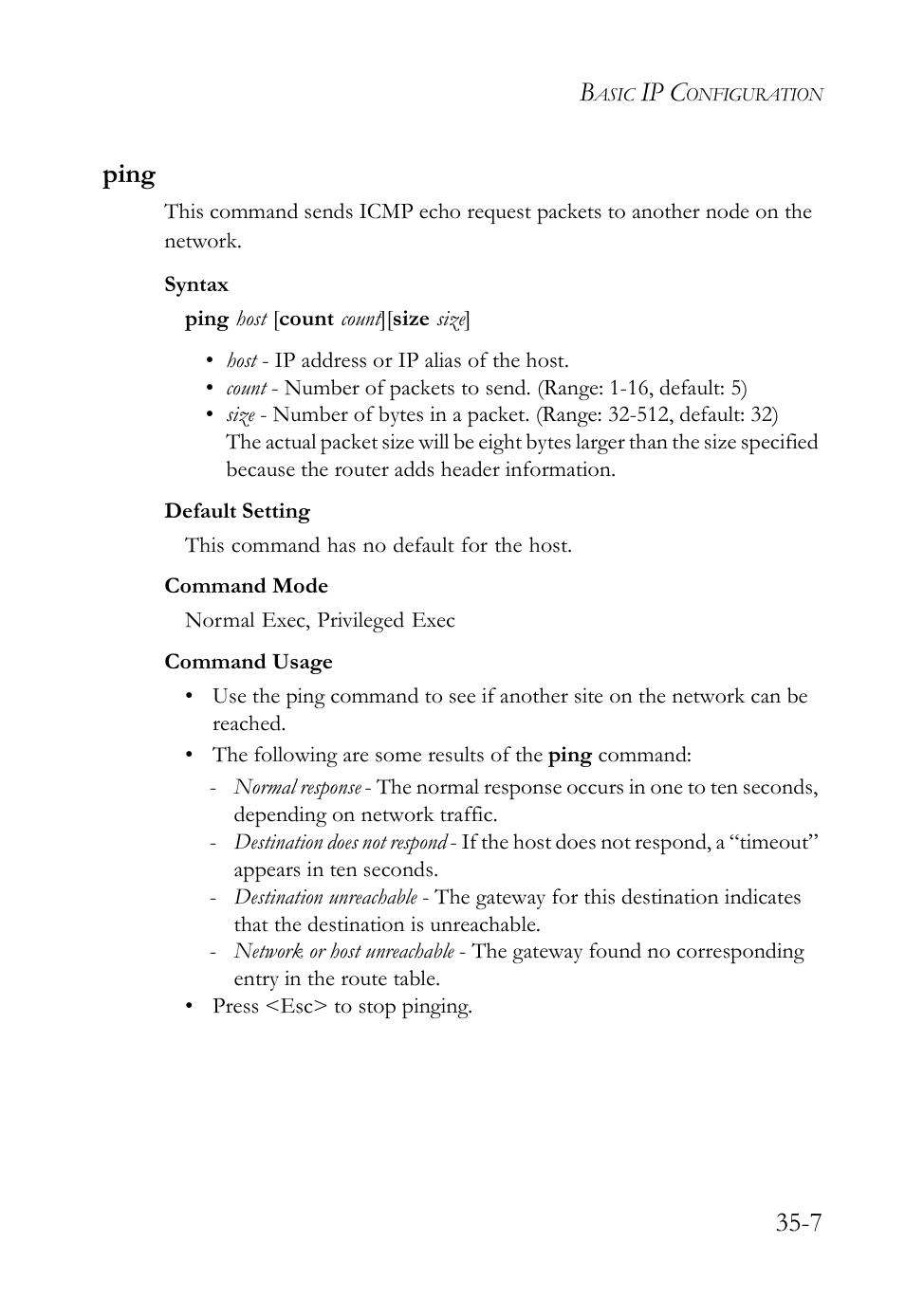 Ping, Ping -7, Ip c | 7 ping | SMC Networks SMC TigerAccess SMC7824M/FSW User Manual | Page 717 / 748