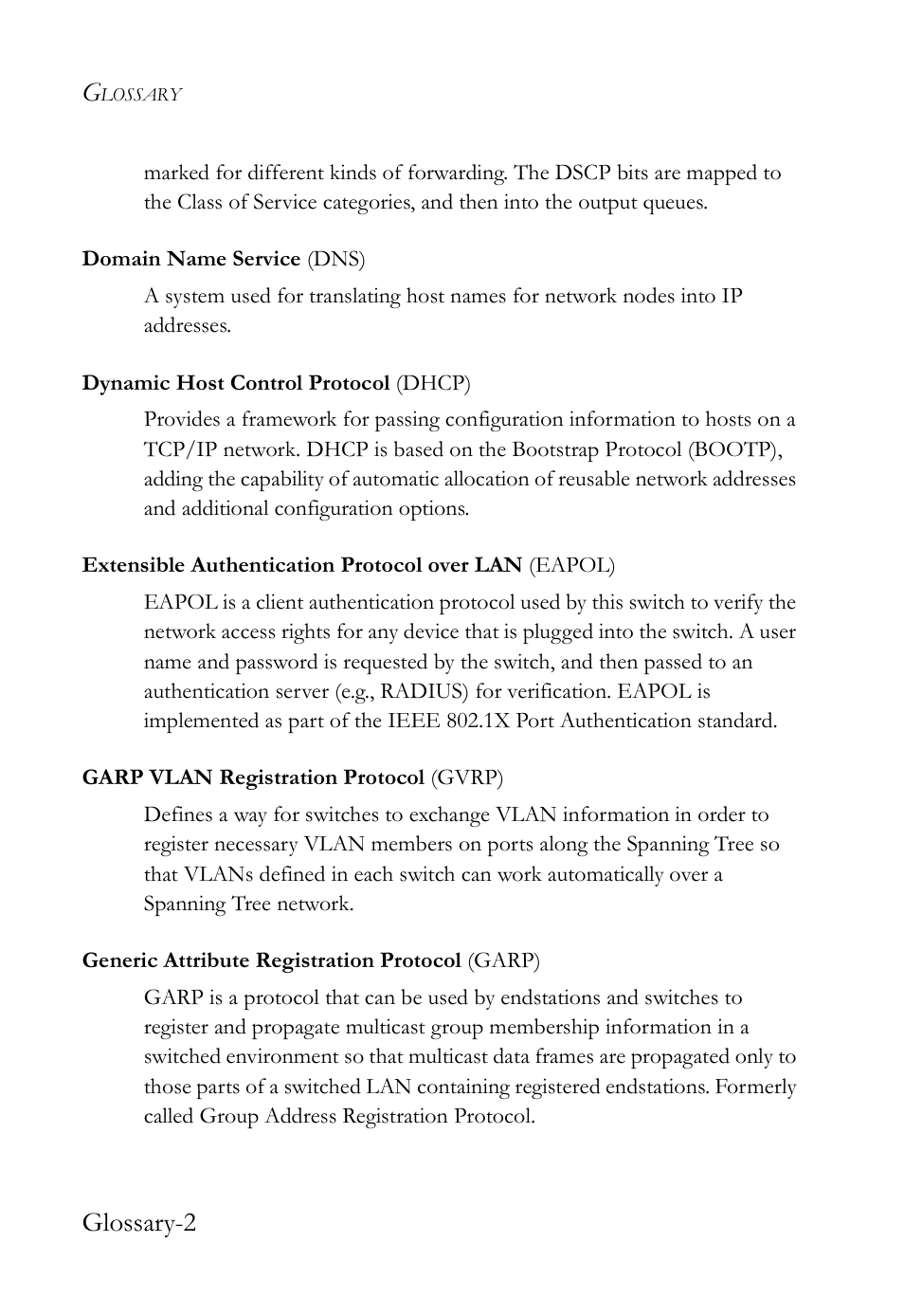 Glossary-2 | SMC Networks SMC TigerAccess SMC7824M/FSW User Manual | Page 732 / 748