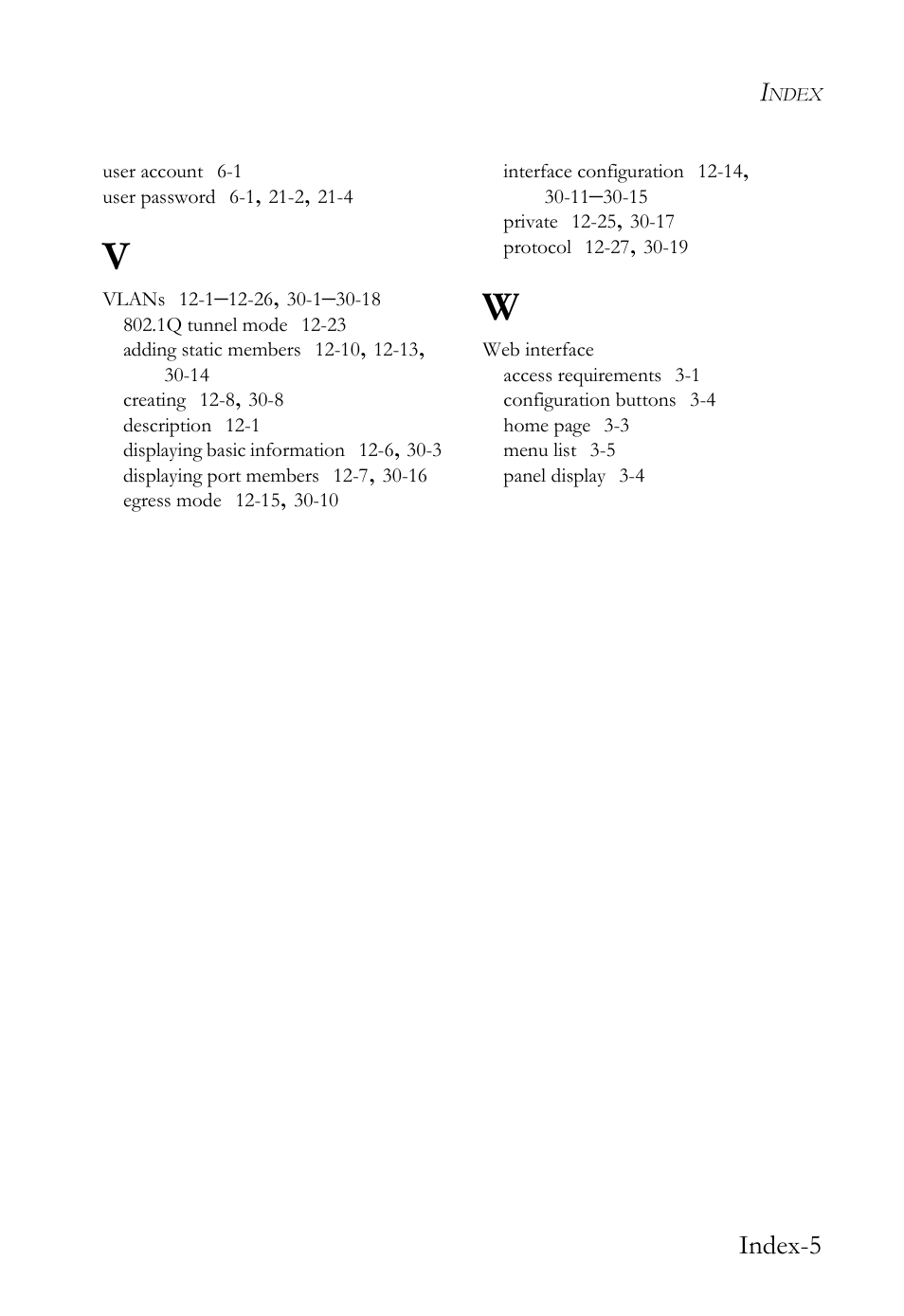 Index-5 | SMC Networks SMC TigerAccess SMC7824M/FSW User Manual | Page 745 / 748