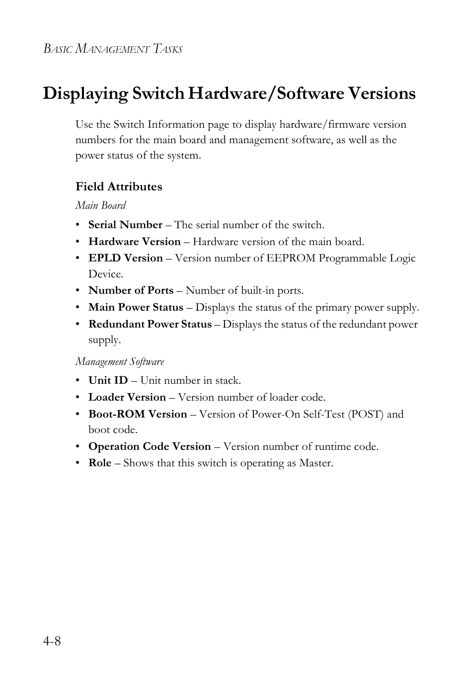 Displaying switch hardware/software versions, Displaying switch hardware/software versions -8 | SMC Networks SMC TigerAccess SMC7824M/FSW User Manual | Page 82 / 748