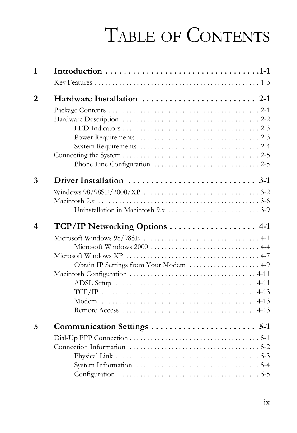 Able, Ontents | SMC Networks SMC7003USB User Manual | Page 13 / 70