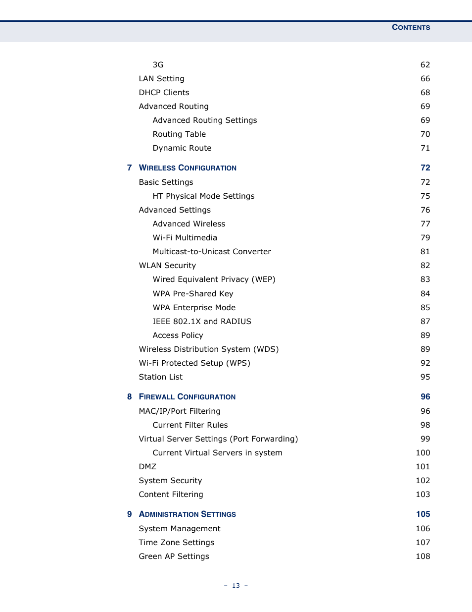 SMC Networks BARRICADETM N SMCWBR11S-3GN User Manual | Page 13 / 138