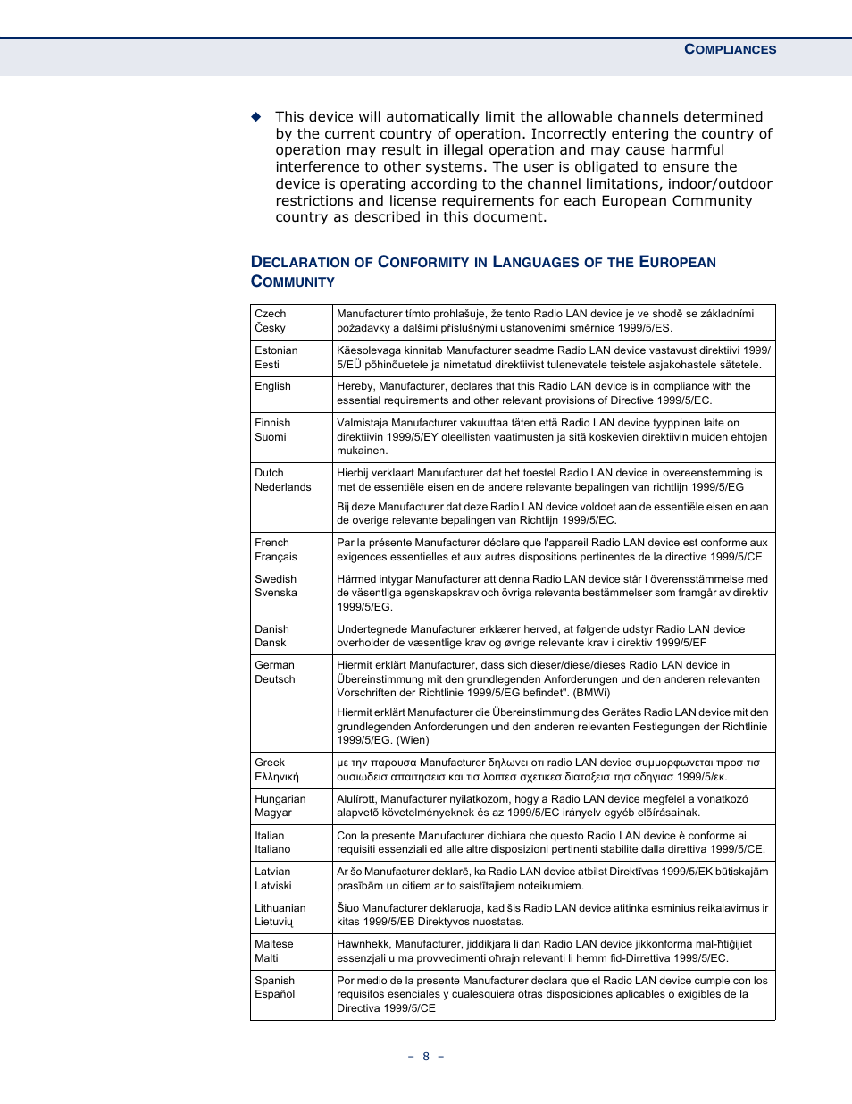 SMC Networks BARRICADETM N SMCWBR11S-3GN User Manual | Page 8 / 138