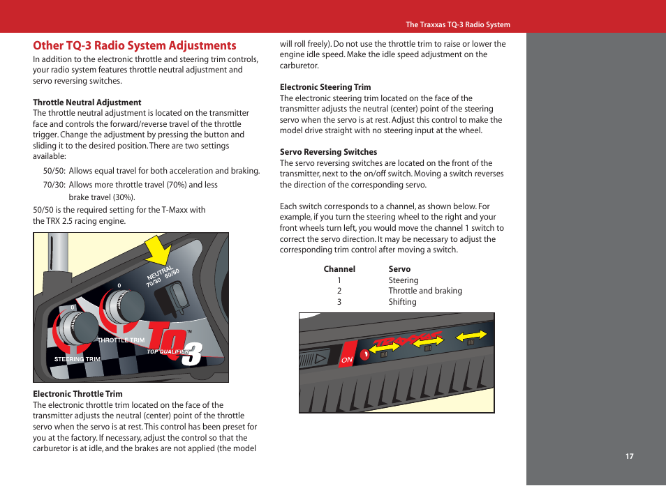 Other tq-3 radio system adjustments | SMC Networks T-Maxx 4910 User Manual | Page 17 / 48