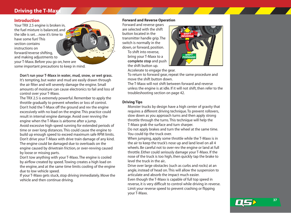 Driving the t-maxx | SMC Networks T-Maxx 4910 User Manual | Page 37 / 48