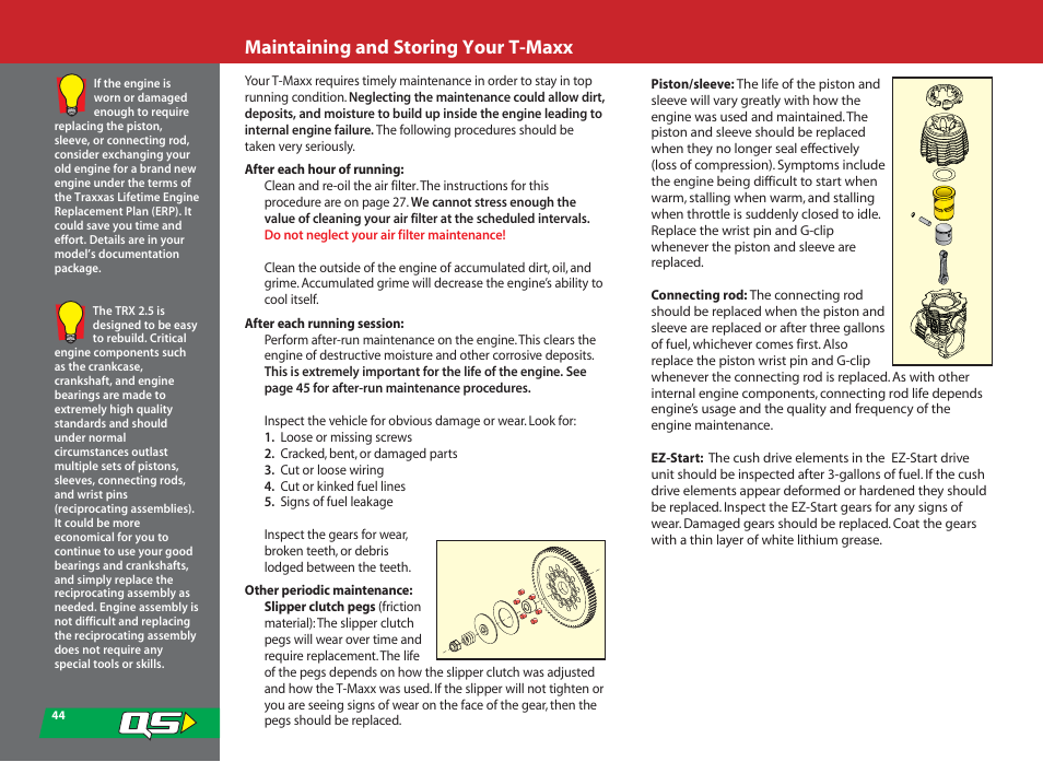 Maintaining and storing your t-maxx | SMC Networks T-Maxx 4910 User Manual | Page 44 / 48