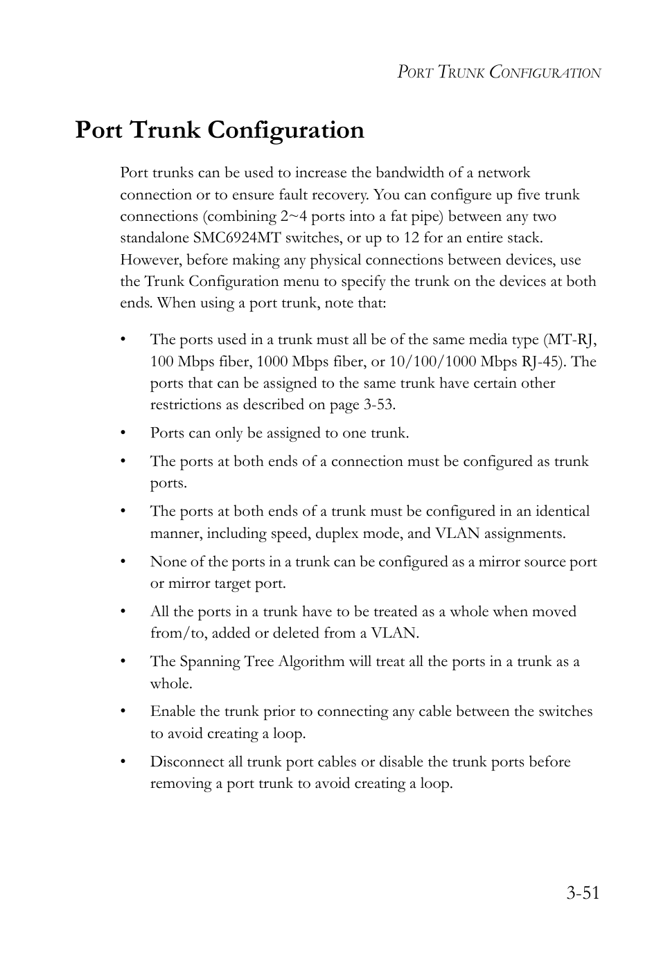 Port trunk configuration, Port trunk configuration -51 | SMC Networks TigerStack 100 1000BASE-X User Manual | Page 145 / 178