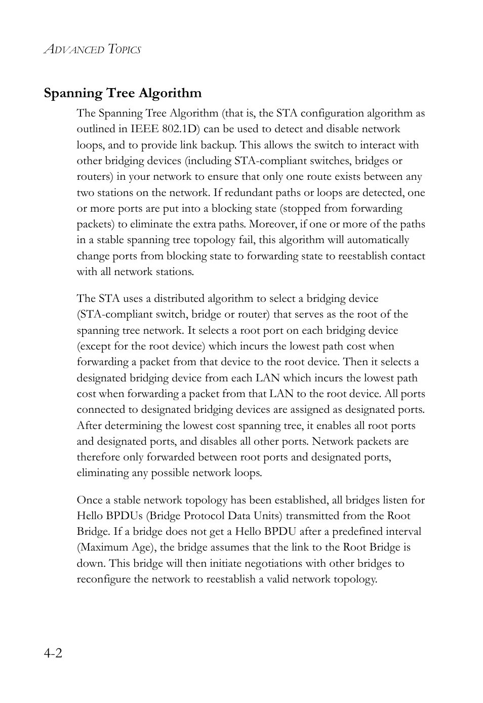 Spanning tree algorithm, Spanning tree algorithm -2 | SMC Networks TigerStack 100 1000BASE-X User Manual | Page 154 / 178