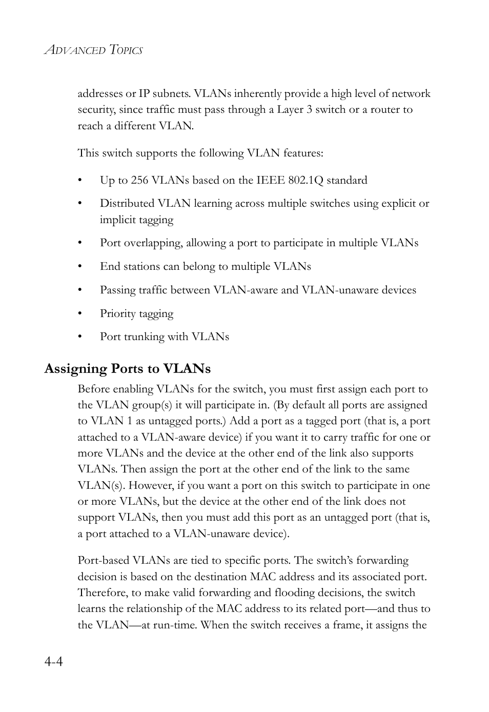 Assigning ports to vlans, Assigning ports to vlans -4 | SMC Networks TigerStack 100 1000BASE-X User Manual | Page 156 / 178