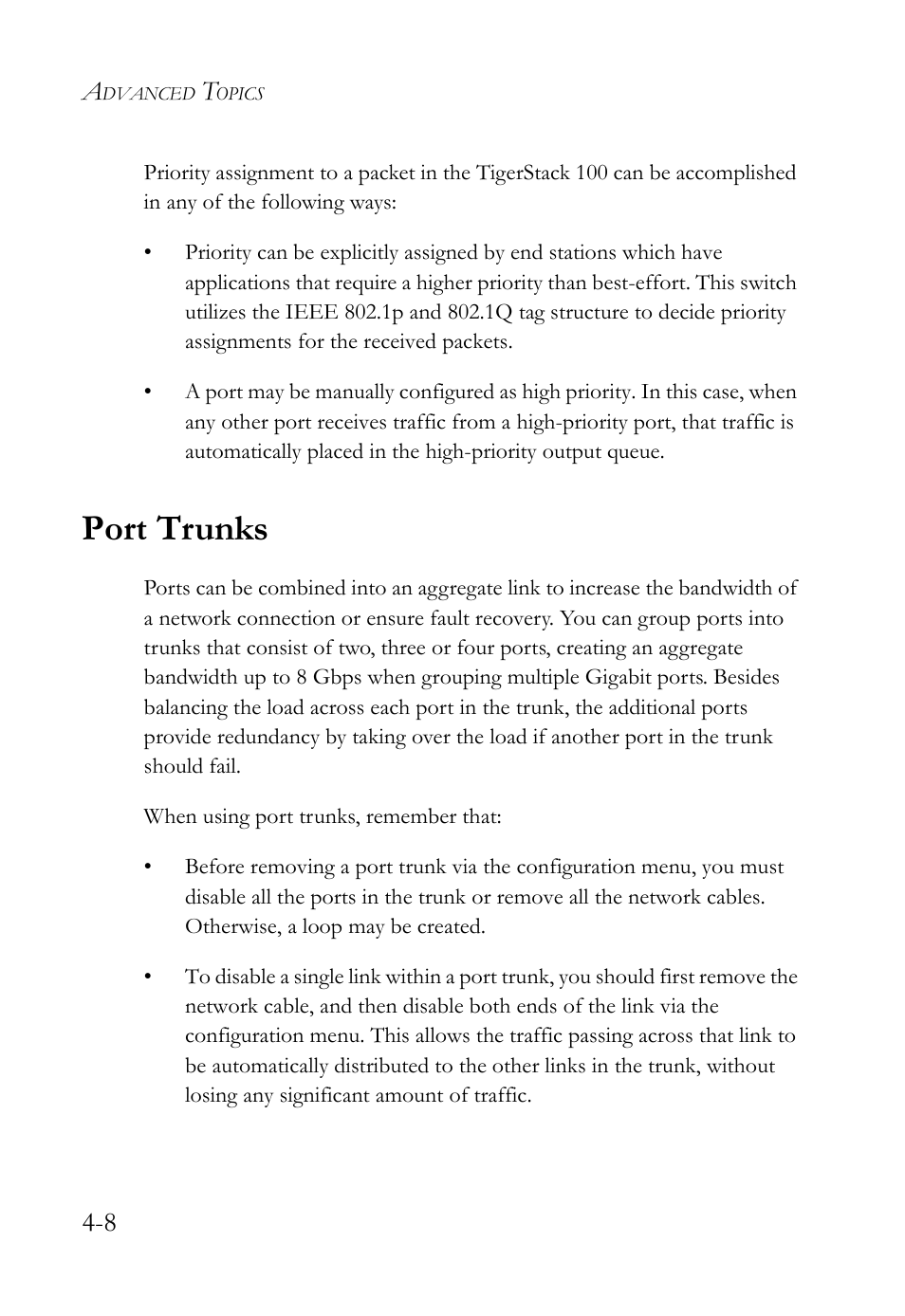 Port trunks, Port trunks -8 | SMC Networks TigerStack 100 1000BASE-X User Manual | Page 160 / 178