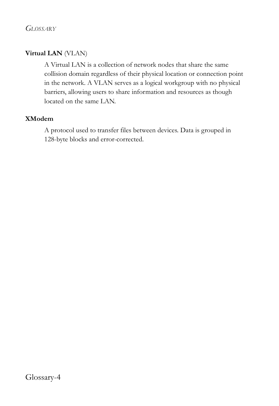 Glossary-4 | SMC Networks TigerStack 100 1000BASE-X User Manual | Page 172 / 178