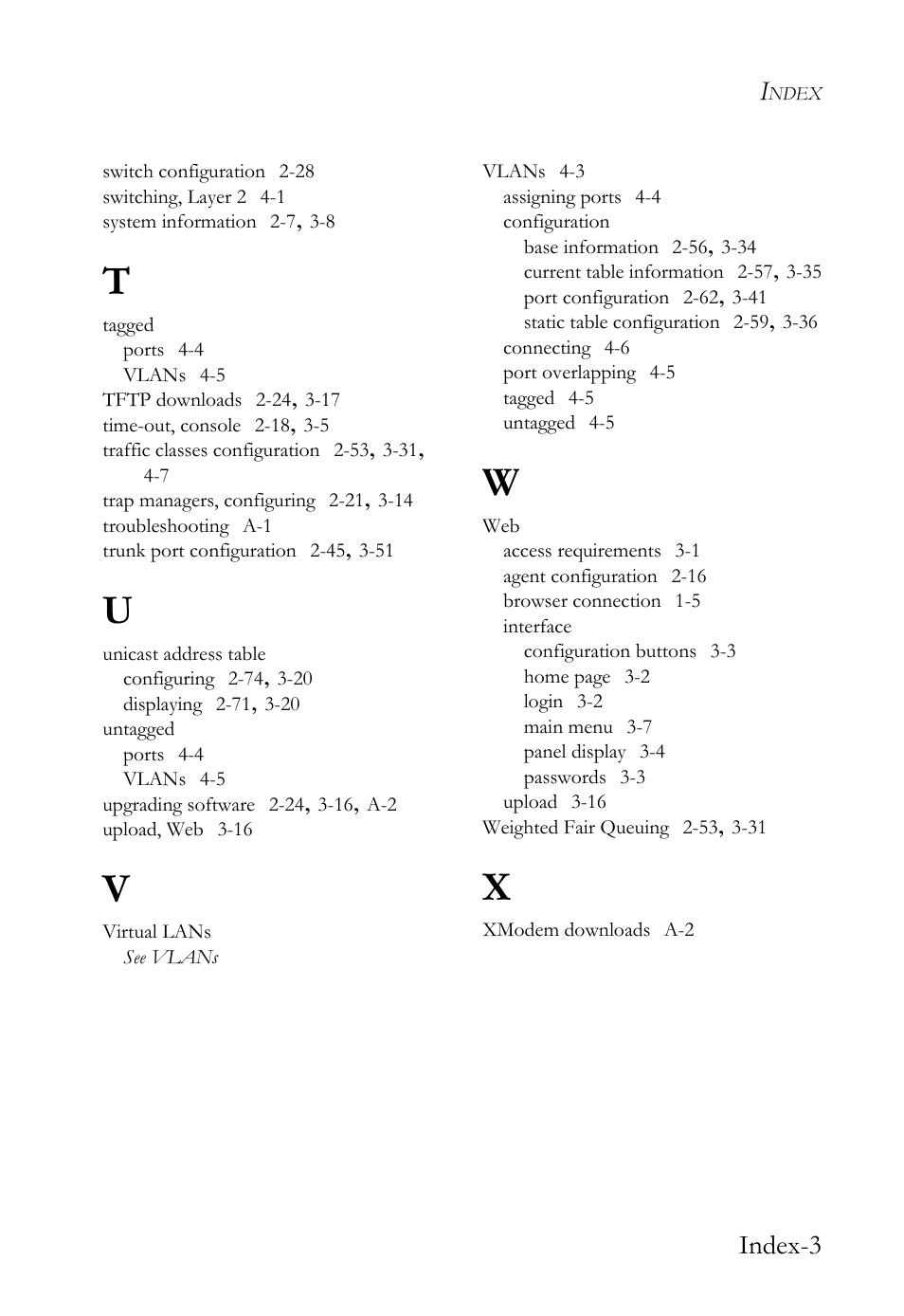 Index-3 | SMC Networks TigerStack 100 1000BASE-X User Manual | Page 175 / 178