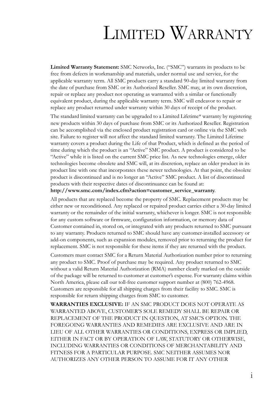 SMC Networks TigerStack 100 1000BASE-X User Manual | Page 5 / 178