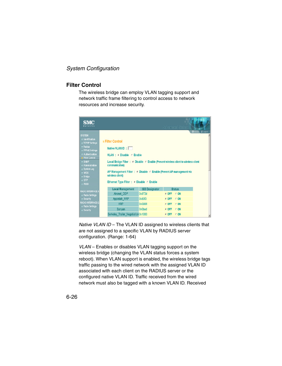 Filter control, Filter control -26 | SMC Networks ElliteConnect 2.4GHz/5GHz User Manual | Page 102 / 322