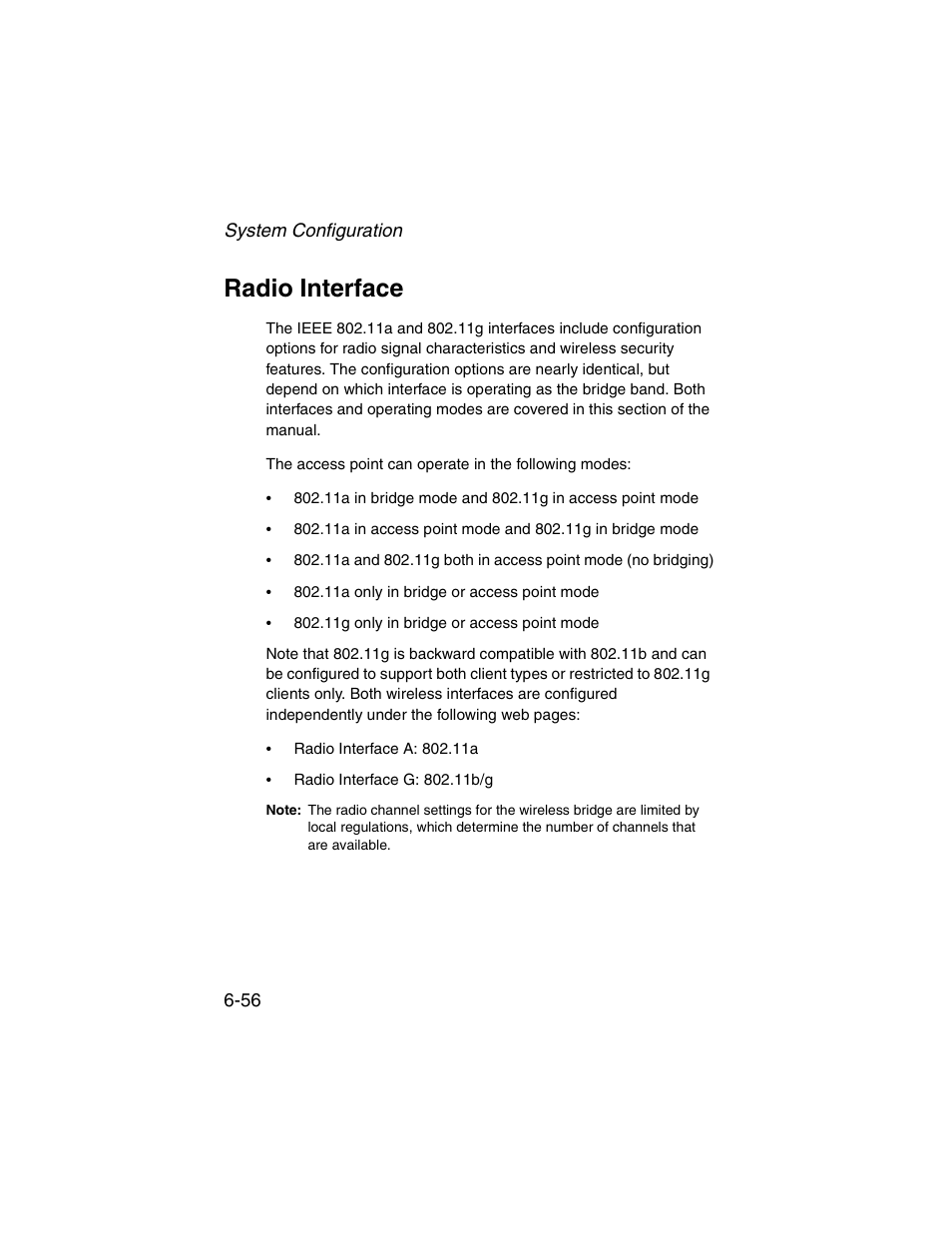 Radio interface, Radio interface -56 | SMC Networks ElliteConnect 2.4GHz/5GHz User Manual | Page 132 / 322