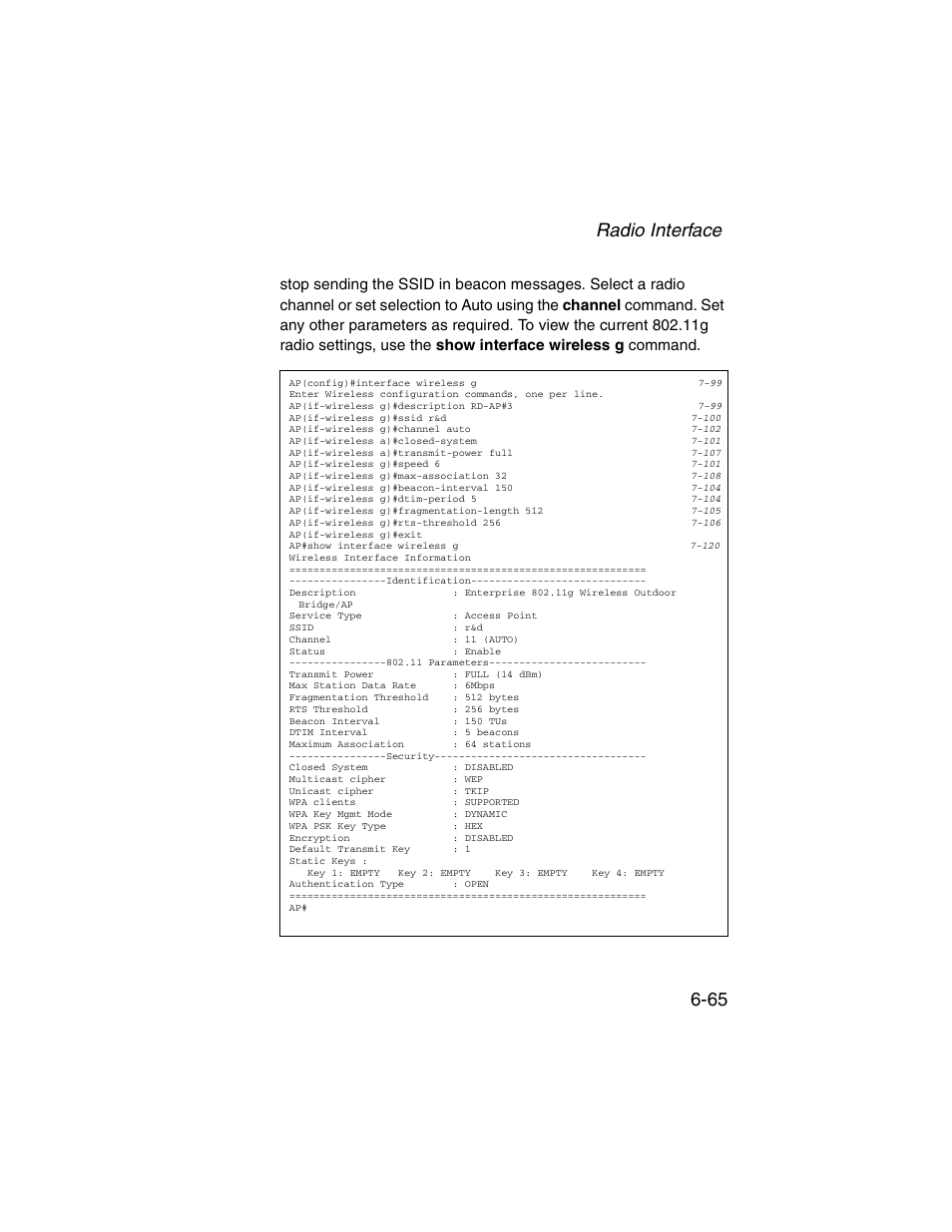 Radio interface 6-65 | SMC Networks ElliteConnect 2.4GHz/5GHz User Manual | Page 141 / 322