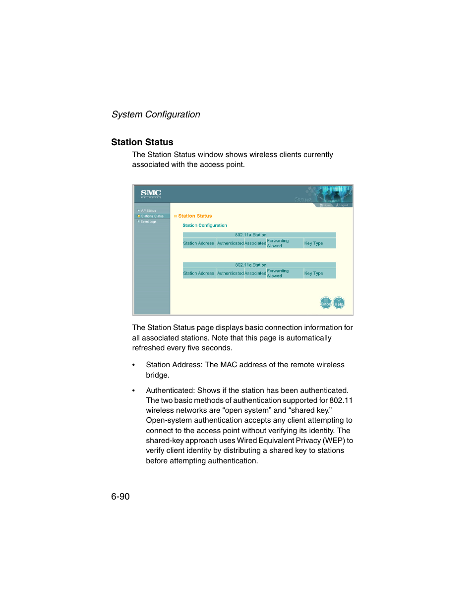 Station status, Station status -90 | SMC Networks ElliteConnect 2.4GHz/5GHz User Manual | Page 166 / 322