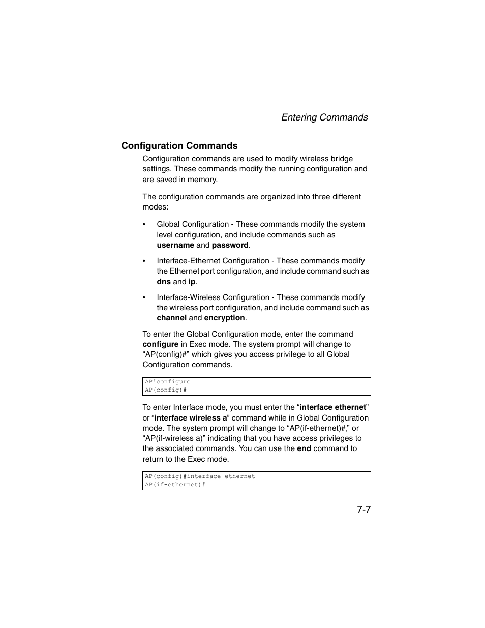 Configuration commands, Configuration commands -7 | SMC Networks ElliteConnect 2.4GHz/5GHz User Manual | Page 177 / 322