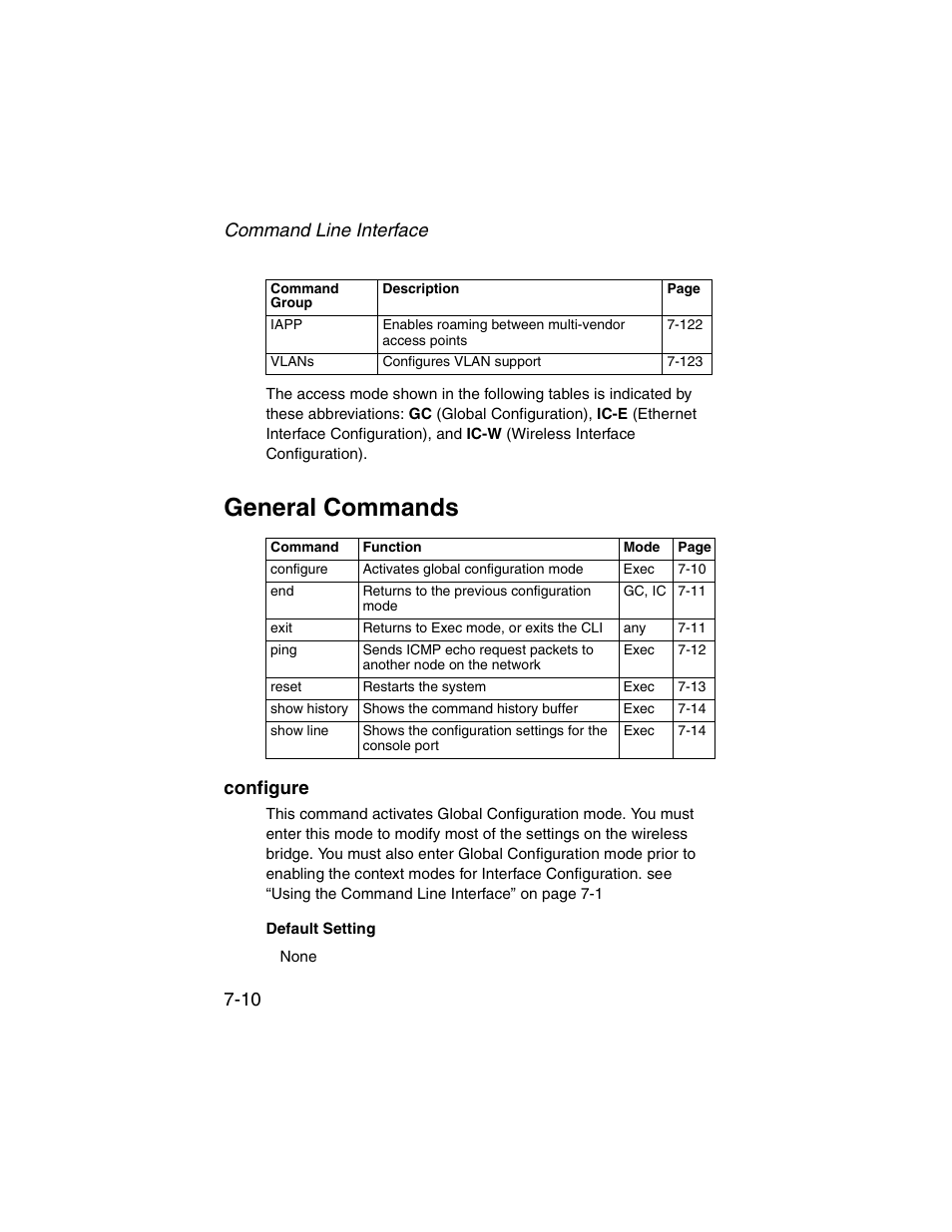 General commands, Configure, General commands -10 | Configure -10 | SMC Networks ElliteConnect 2.4GHz/5GHz User Manual | Page 180 / 322