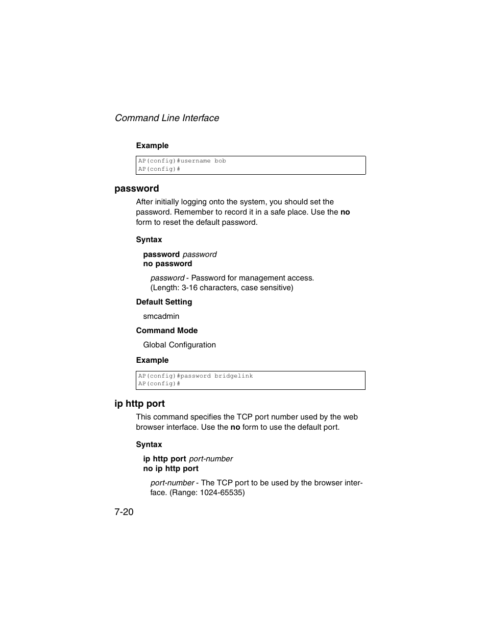 Password, Ip http port, Password -20 ip http port -20 | SMC Networks ElliteConnect 2.4GHz/5GHz User Manual | Page 190 / 322