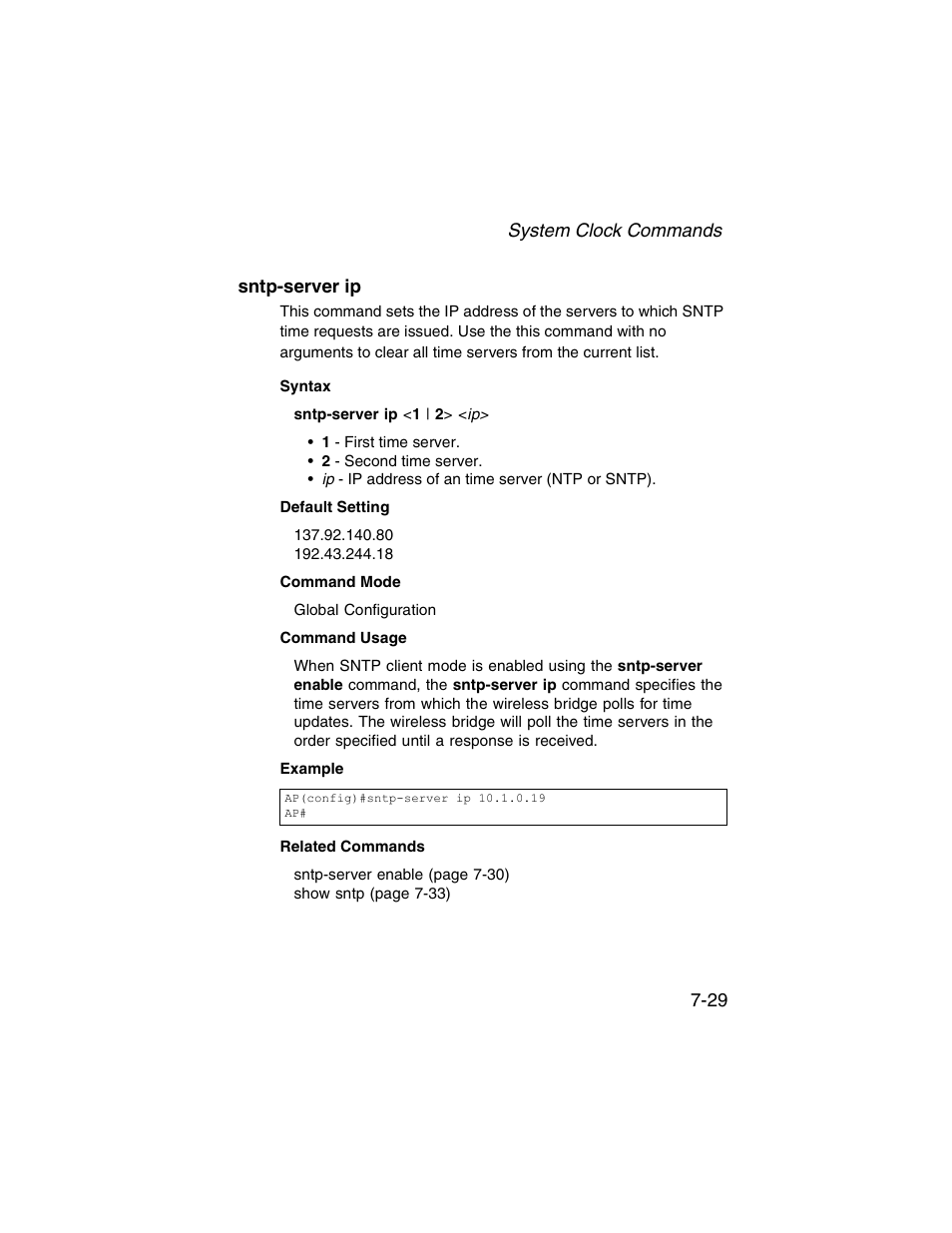 Sntp-server ip, Sntp-server ip -29 | SMC Networks ElliteConnect 2.4GHz/5GHz User Manual | Page 199 / 322