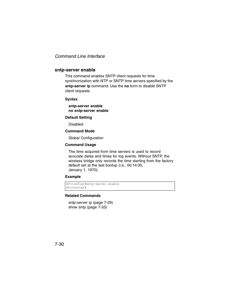 Sntp-server enable, Sntp-server enable -30 | SMC Networks ElliteConnect 2.4GHz/5GHz User Manual | Page 200 / 322