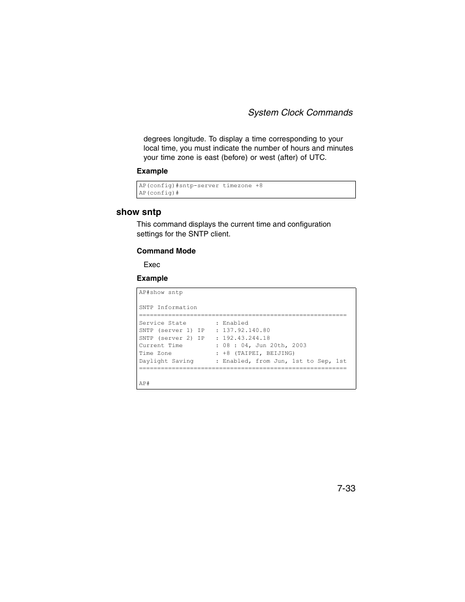 Show sntp, Show sntp -33 | SMC Networks ElliteConnect 2.4GHz/5GHz User Manual | Page 203 / 322