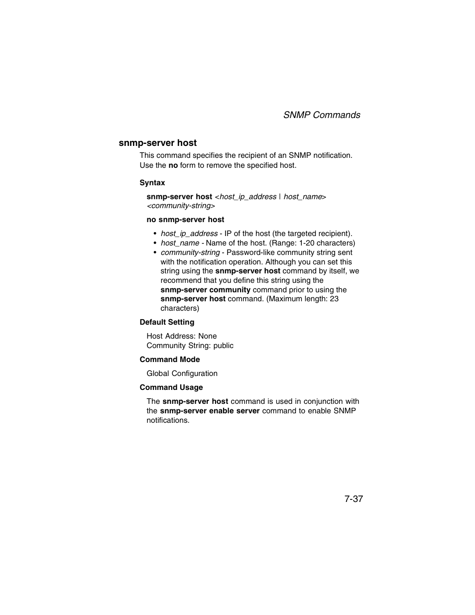 Snmp-server host, Snmp-server host -37 | SMC Networks ElliteConnect 2.4GHz/5GHz User Manual | Page 207 / 322