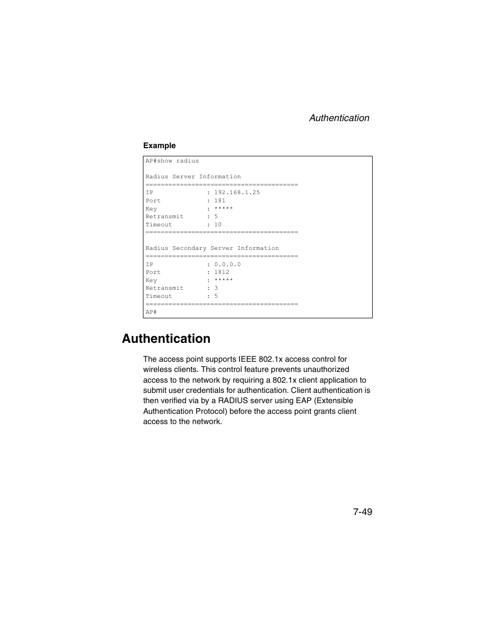 Authentication, Authentication -49 | SMC Networks ElliteConnect 2.4GHz/5GHz User Manual | Page 219 / 322
