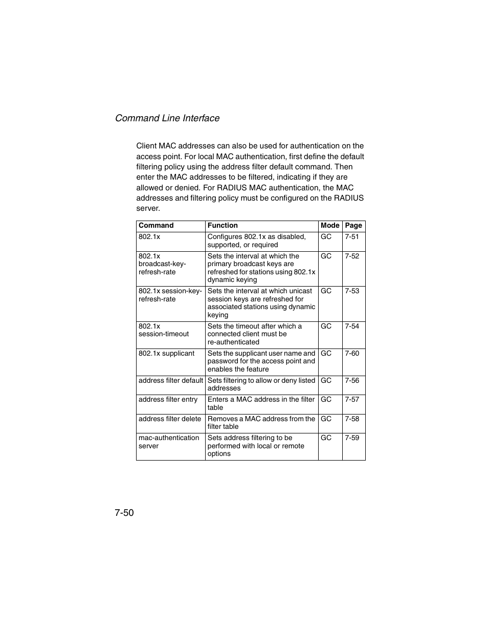 Command line interface 7-50 | SMC Networks ElliteConnect 2.4GHz/5GHz User Manual | Page 220 / 322