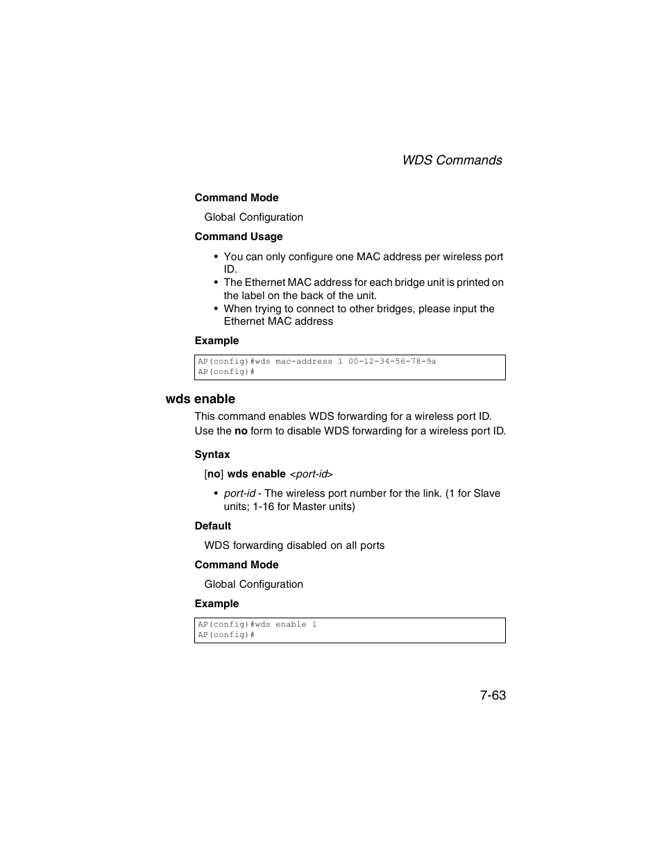 Wds enable, Wds enable -63 | SMC Networks ElliteConnect 2.4GHz/5GHz User Manual | Page 233 / 322