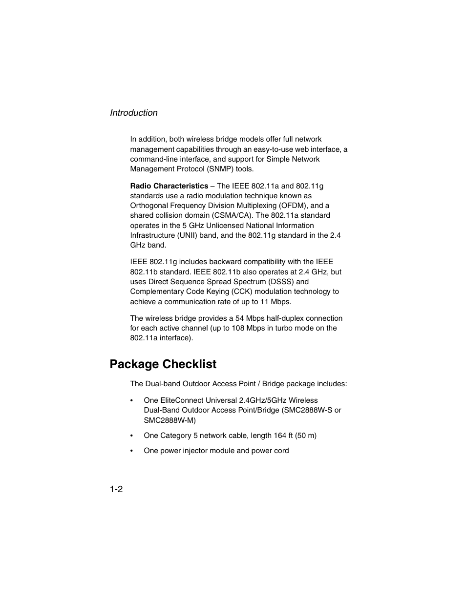 Package checklist, Package checklist -2 | SMC Networks ElliteConnect 2.4GHz/5GHz User Manual | Page 24 / 322