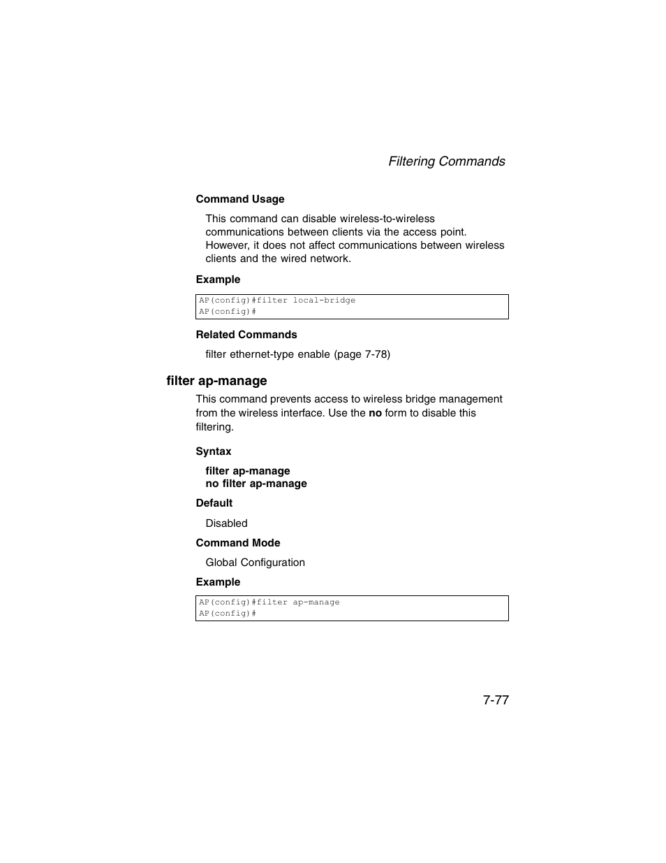 Filter ap-manage, Filter ap-manage -77 | SMC Networks ElliteConnect 2.4GHz/5GHz User Manual | Page 247 / 322