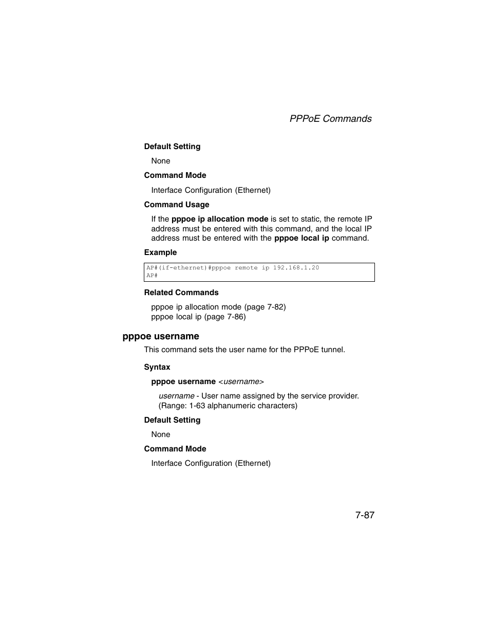 Pppoe username, Pppoe username -87 | SMC Networks ElliteConnect 2.4GHz/5GHz User Manual | Page 257 / 322