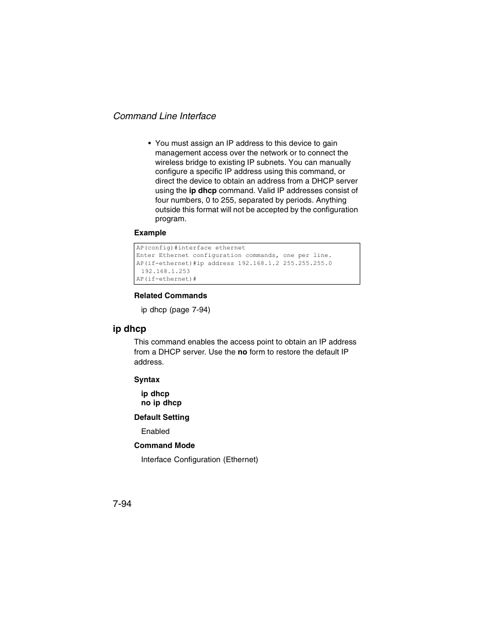 Ip dhcp, Ip dhcp -94 | SMC Networks ElliteConnect 2.4GHz/5GHz User Manual | Page 264 / 322