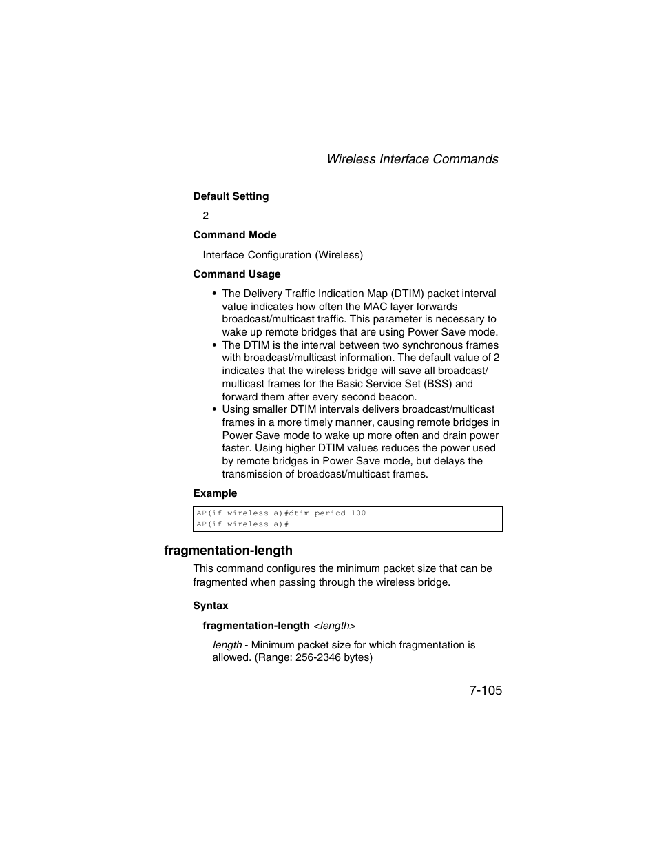 Fragmentation-length, Fragmentation-length -105 | SMC Networks ElliteConnect 2.4GHz/5GHz User Manual | Page 275 / 322