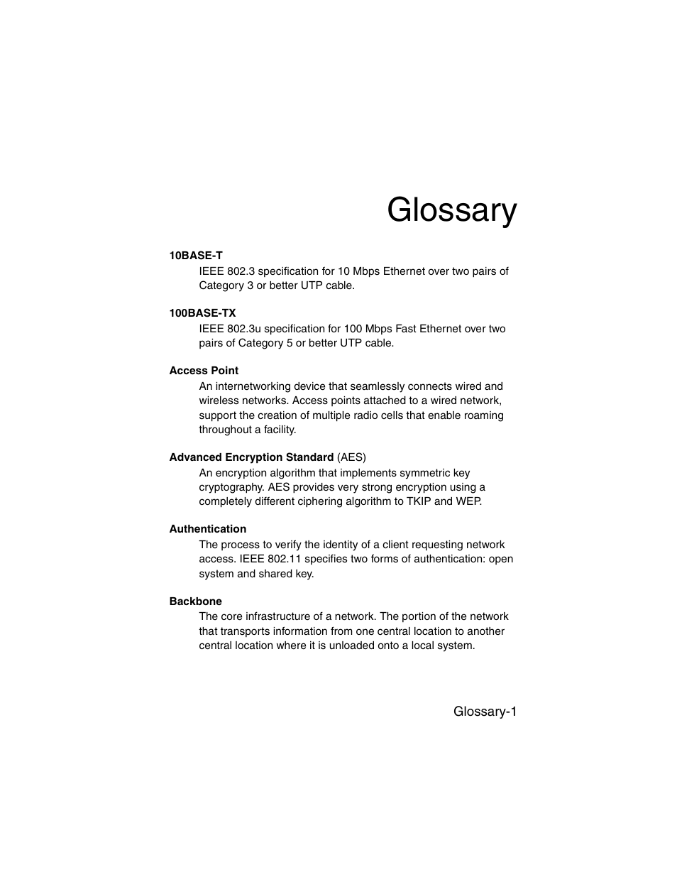 Glossary | SMC Networks ElliteConnect 2.4GHz/5GHz User Manual | Page 311 / 322