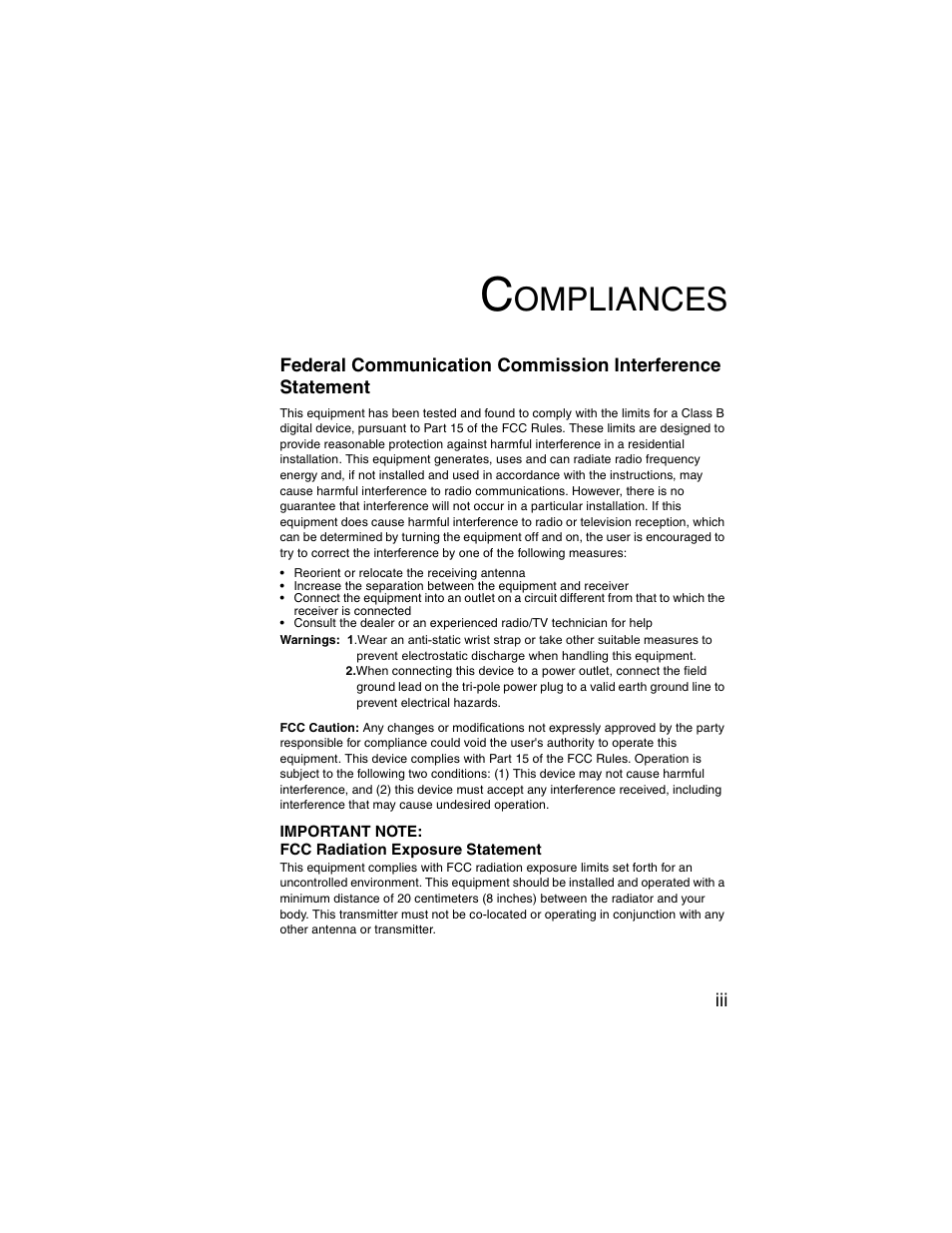 Ompliances | SMC Networks ElliteConnect 2.4GHz/5GHz User Manual | Page 5 / 322