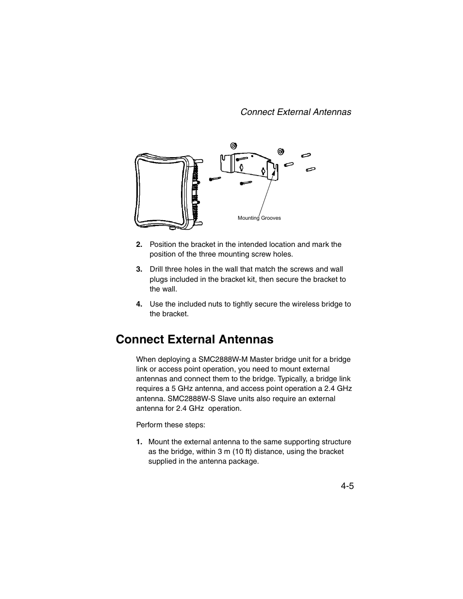 Connect external antennas, Connect external antennas -5 | SMC Networks ElliteConnect 2.4GHz/5GHz User Manual | Page 57 / 322