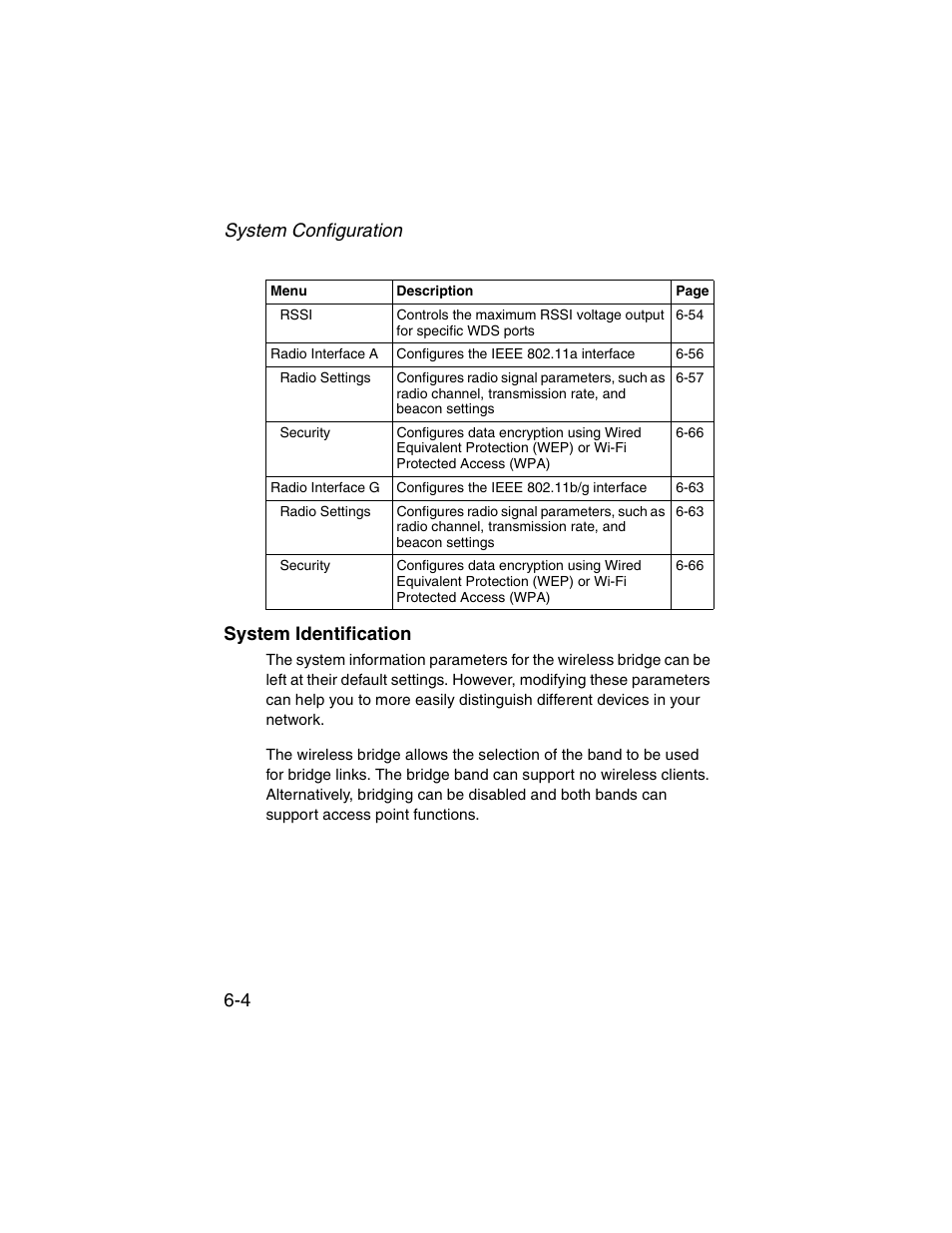 System identification, System identification -4, System configuration 6-4 system identification | SMC Networks ElliteConnect 2.4GHz/5GHz User Manual | Page 80 / 322