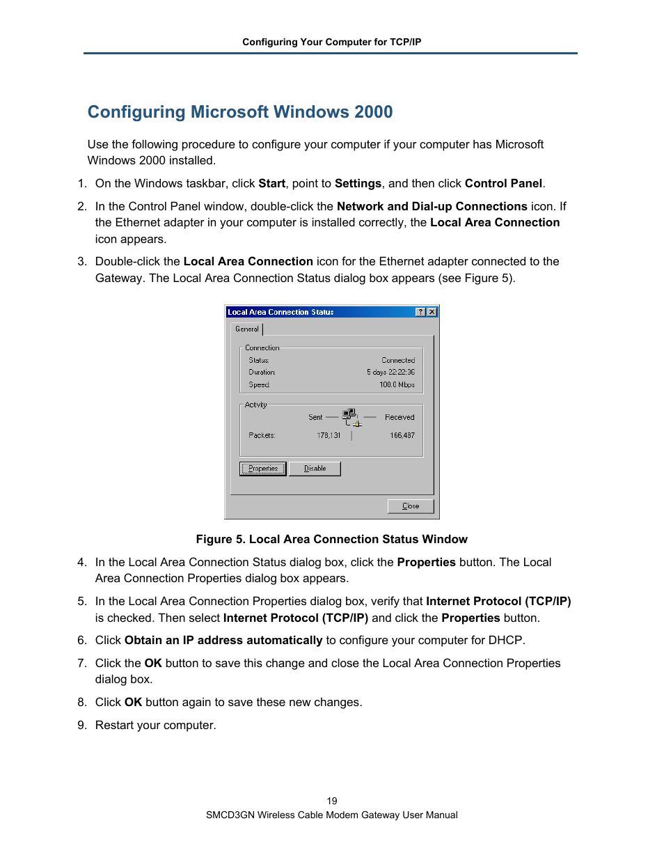 Configuring microsoft windows 2000 | SMC Networks SMCD3GN User Manual | Page 19 / 72