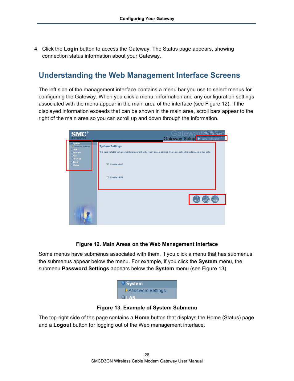 Understanding the web management interface screens | SMC Networks SMCD3GN User Manual | Page 28 / 72