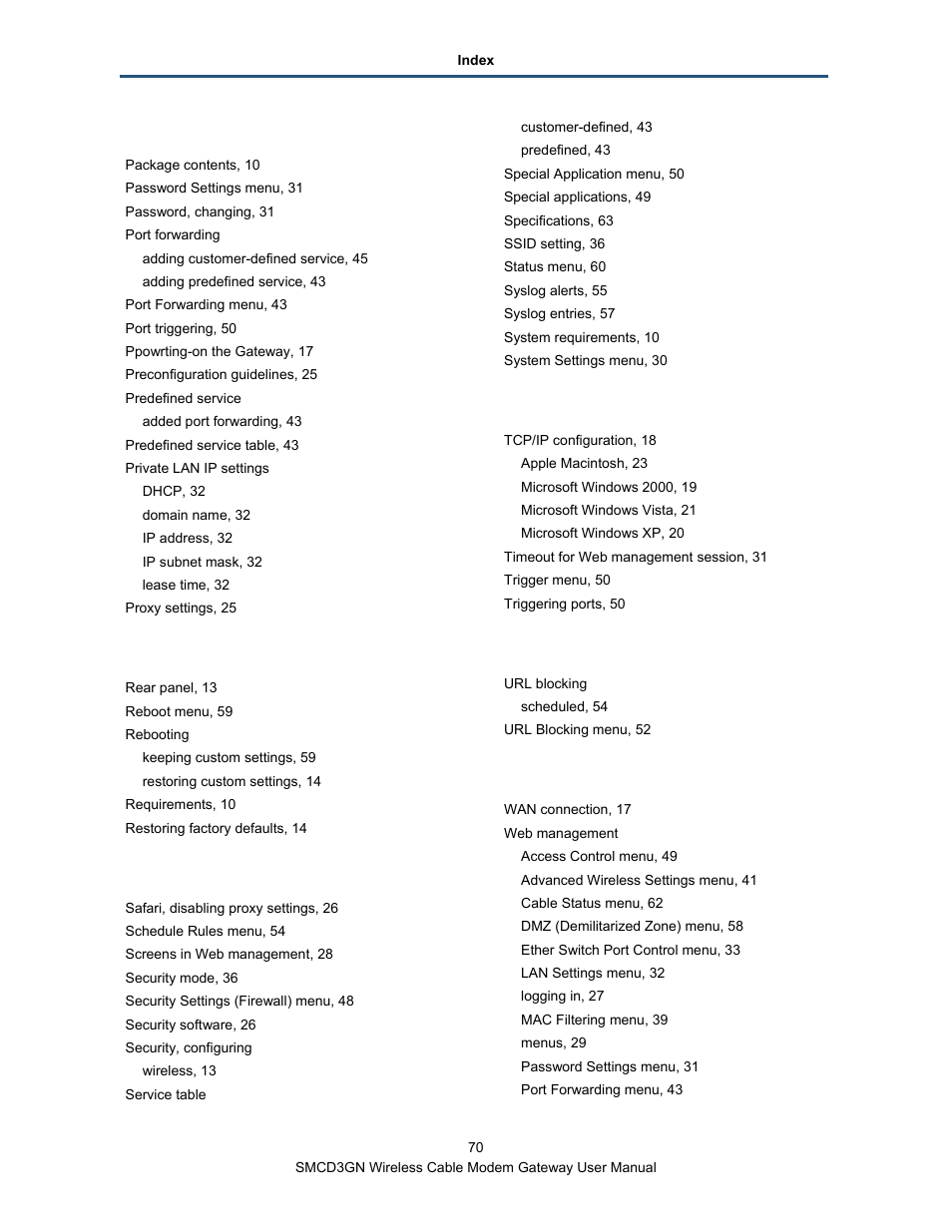 SMC Networks SMCD3GN User Manual | Page 70 / 72