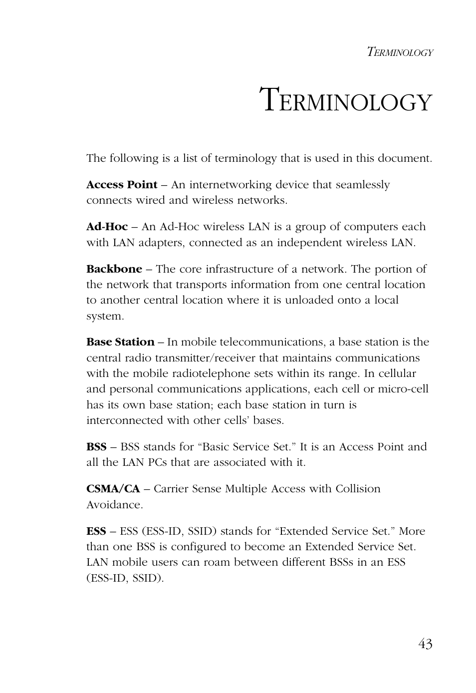 Terminology, Erminology | SMC Networks EZ CONNECT SMC2755W User Manual | Page 51 / 54