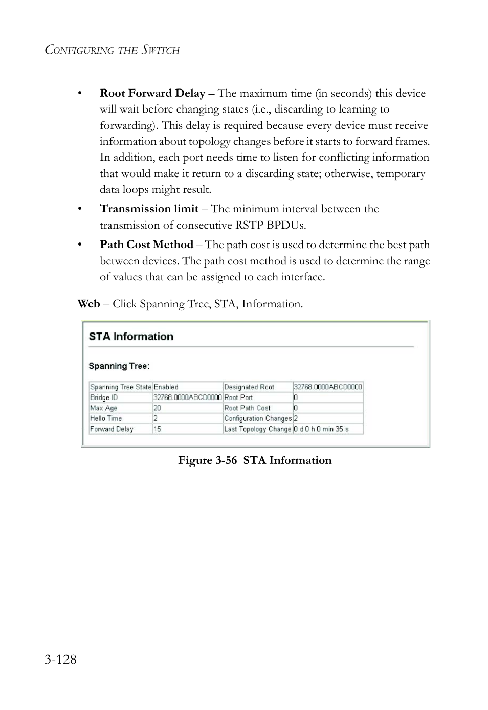 Figure 3-56 sta information -128 | SMC Networks TIGERSWITCH SMC6752AL2 User Manual | Page 176 / 516