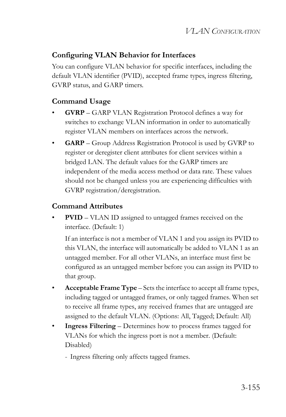 Configuring vlan behavior for interfaces, Configuring vlan behavior for interfaces -156, Vlan c | SMC Networks TIGERSWITCH SMC6752AL2 User Manual | Page 203 / 516