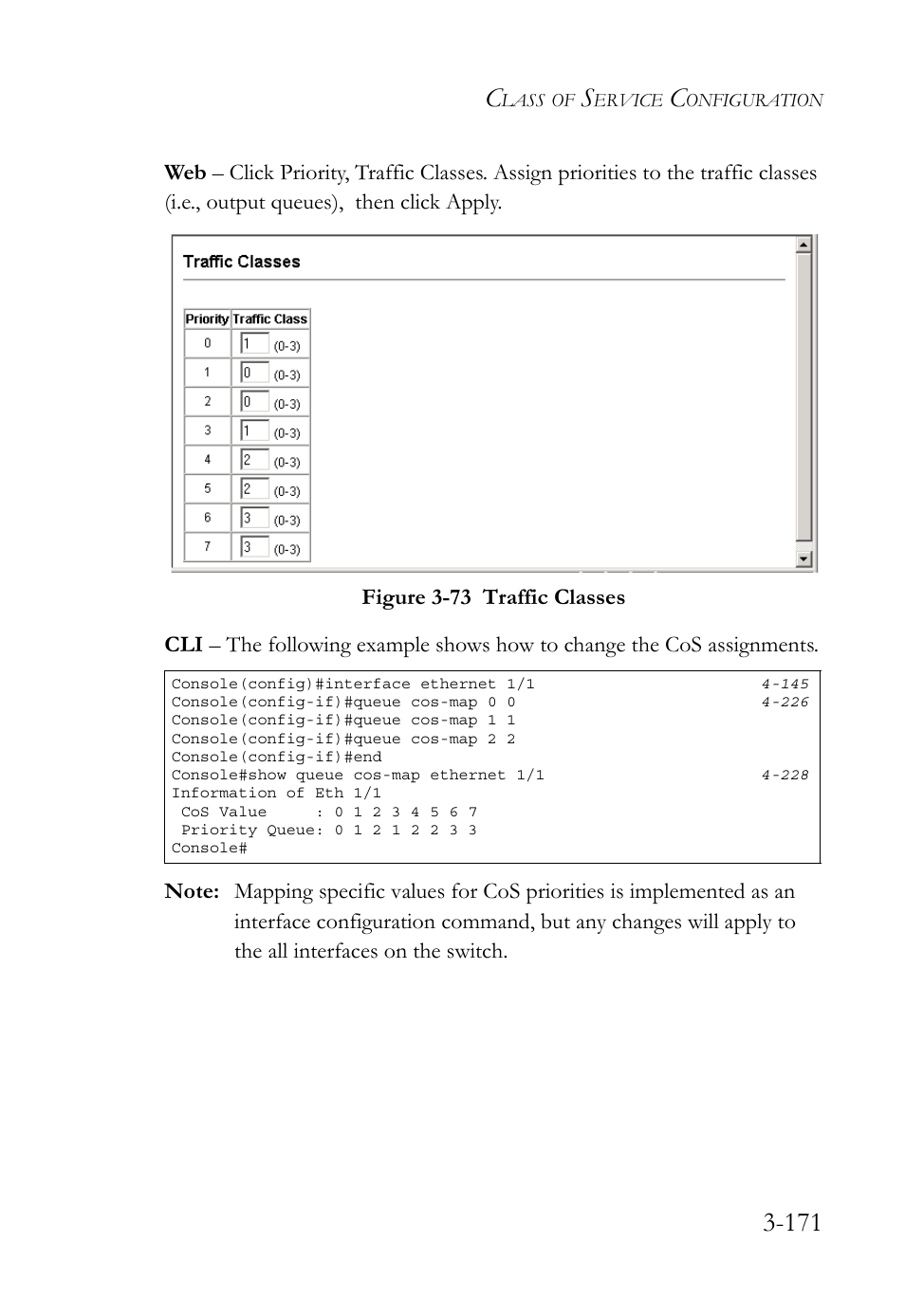 Figure 3-73 traffic classes -171 | SMC Networks TIGERSWITCH SMC6752AL2 User Manual | Page 219 / 516