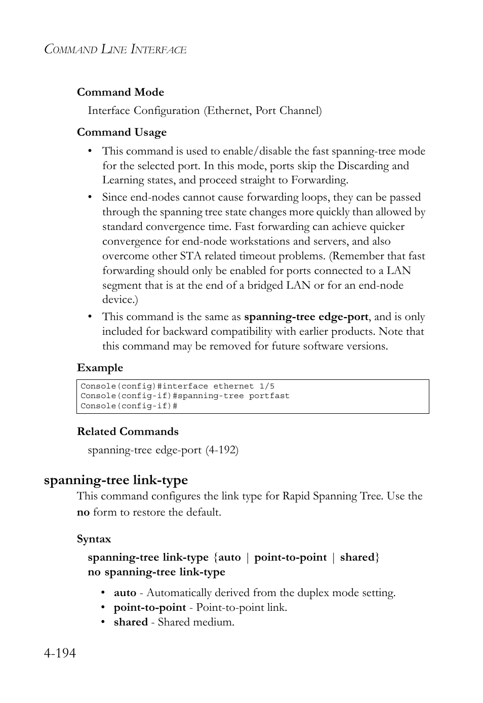 Spanning-tree link-type, Spanning-tree link-type -193 | SMC Networks TIGERSWITCH SMC6752AL2 User Manual | Page 434 / 516