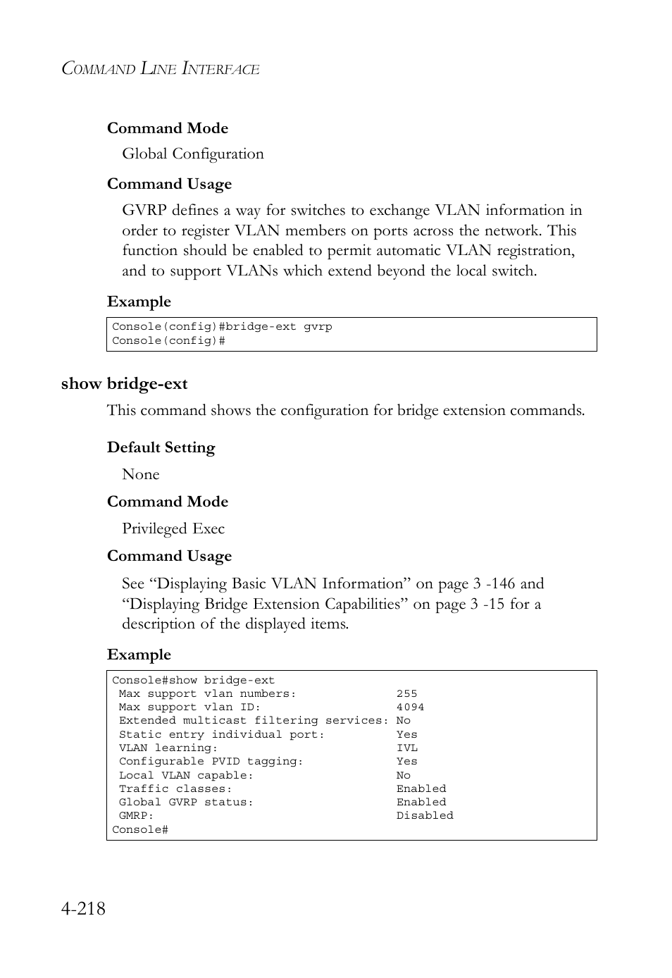 Show bridge-ext, Show bridge-ext -216 | SMC Networks TIGERSWITCH SMC6752AL2 User Manual | Page 458 / 516